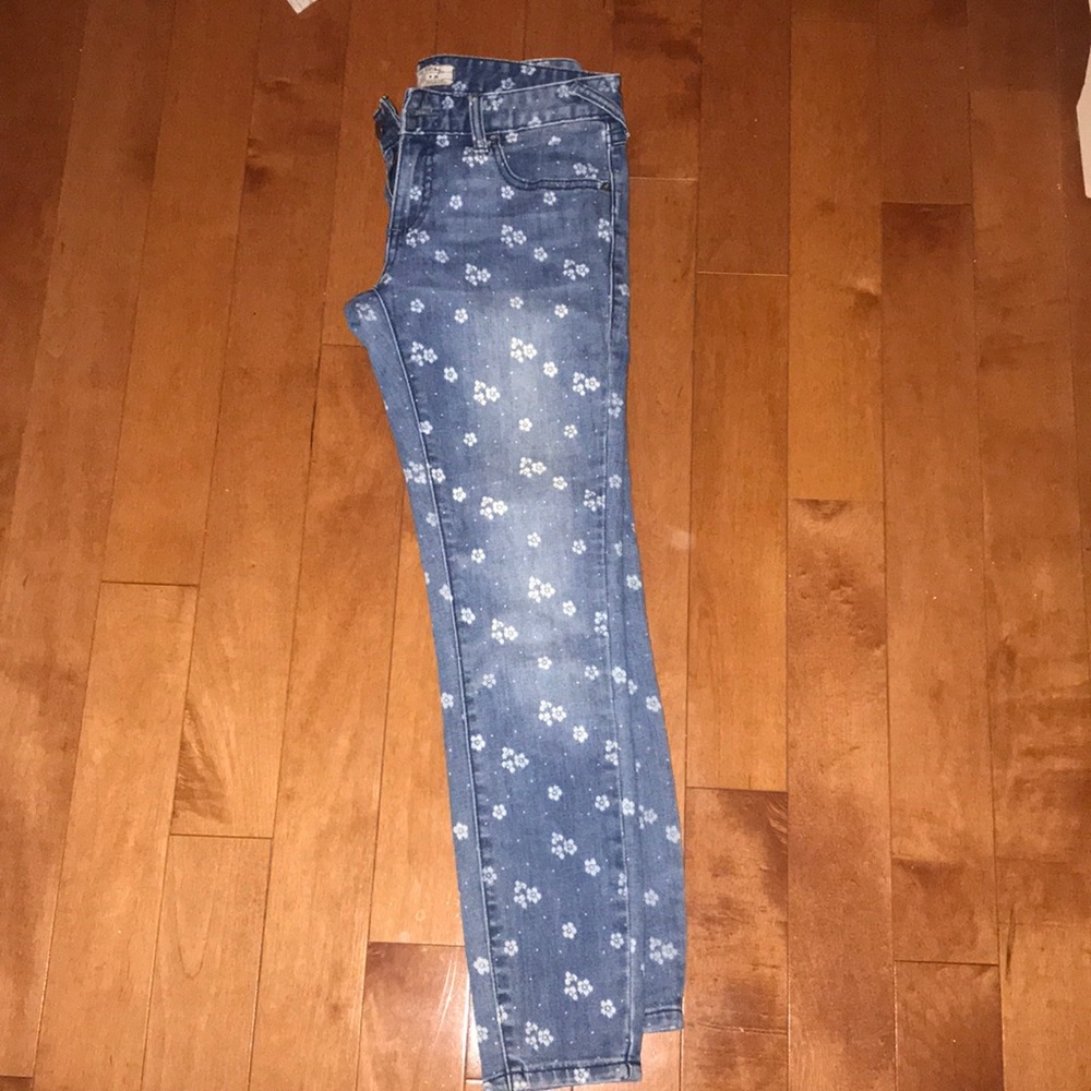 Free People Floral Denim Skinny - Picture 3 of 6
